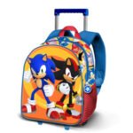 Sonic Mochila con Carro Relieve Frontal 3D Infantil Multicolor