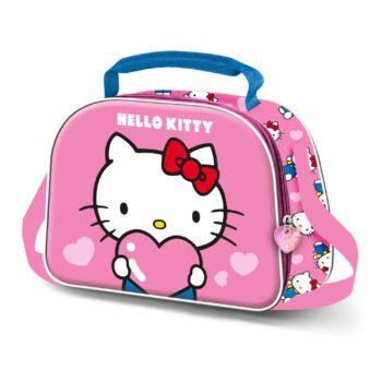 Sanrio Hello Kitty Portameriendas Relieve Frontal 3D Infantil Rosa