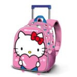 Sanrio Hello Kitty Mochila con Carro Relieve Frontal 3D Infantil Rosa