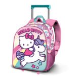 Sanrio Hello Kitty Mochila con Carro Relieve Frontal 3D Infantil Rosa