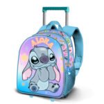 Disney Lilo & Stitch Mochila con Carro & Relieve Frontal 3D Infantil Azul
