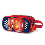 Disney Cars Estuche Portatodo Relieve Frontal 3D Doble Negro