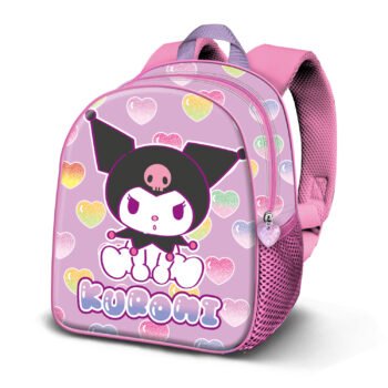 Sanrio Kuromi Mochila Infantil Preescolar Relieve Frontal 3D Rosa