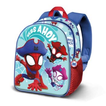 Marvel Spider-Man Mochila Infantil Preescolar Relieve Frontal 3D Azul