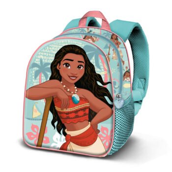 Disney Vaiana Mochila Infantil Preescolar Relieve Frontal 3D Azul