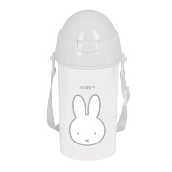 Miffy Botella 500Ml con Pajita Gris