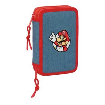 Super Mario Plumier Doble Negro