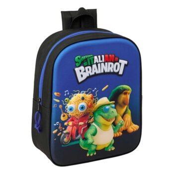 Skifidol Italian Brainrot Mochila Infantil Preescolar Relieve Frontal 3D Azul