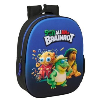 Skifidol Italian Brainrot Mochila Infantil Preescolar Relieve Frontal 3D Azul