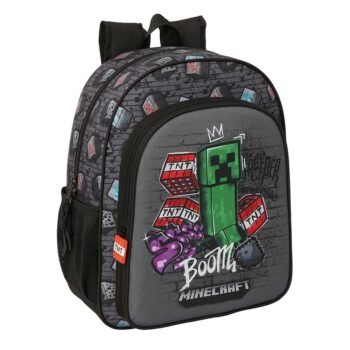 Minecraft Mochila Rr Doble Adaptable a Negro
