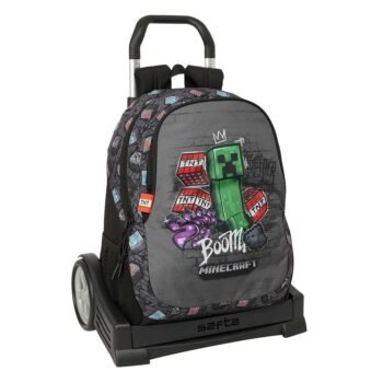 Minecraft Mochila con Carro Rr Doble Negro