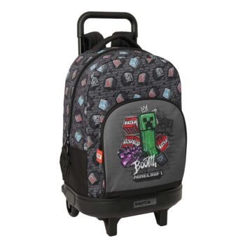 Minecraft Mochila con Carro Rr Doble Negro