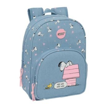 Snoopy Mochila Infantil Preescolar Adaptable a Azul