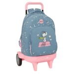 Snoopy Mochila con Carro Doble Azul
