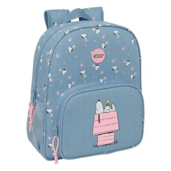 Snoopy Mochila Doble Adaptable a Azul