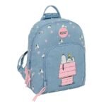 Snoopy Mini Mochila Doble Azul