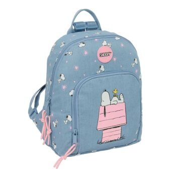 Snoopy Mini Mochila Doble Azul