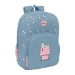 Snoopy Mochila Doble Adaptable a Azul