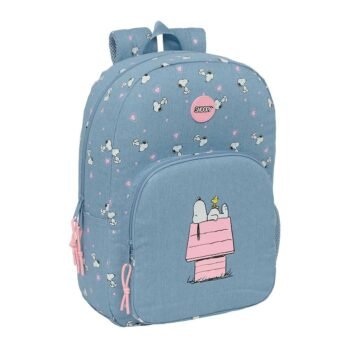 Snoopy Mochila Doble Adaptable a Azul