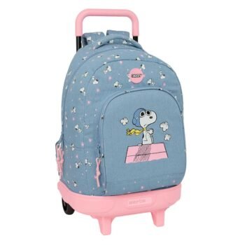 Snoopy Mochila con Carro Doble Azul