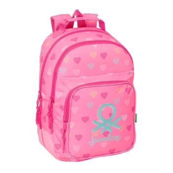 Benetton Mochila Doble Adaptable a Rosa