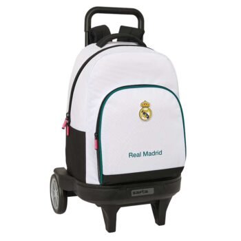 Real Madrid Mochila con Carro Doble Blanco