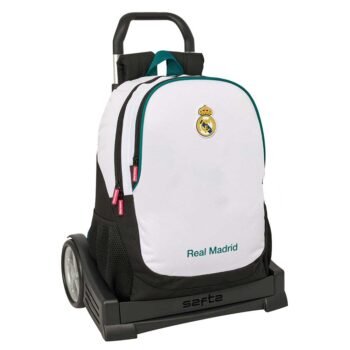 Real Madrid Mochila con Carro Doble Blanco