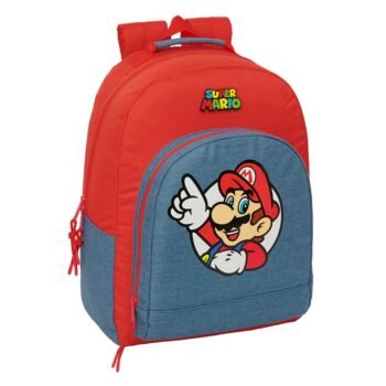 Super Mario Mochila Doble Adaptable a Negro