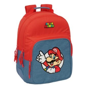 Super Mario Mochila Doble Adaptable a Negro