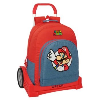 Super Mario Mochila con Carro Doble Negro