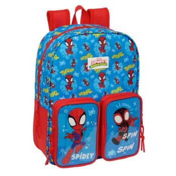Marvel Spider-Man Mochila Infantil Preescolar Adaptable a Azul
