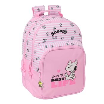 Snoopy Mochila Doble Adaptable a Blanco