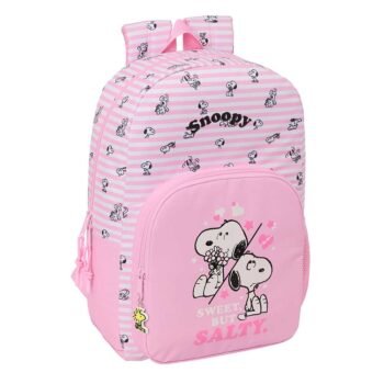 Snoopy Mochila Doble Adaptable a Blanco