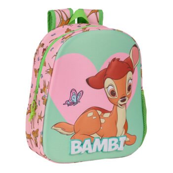 Bambi Mochila Infantil Preescolar Relieve Frontal 3D Rosa