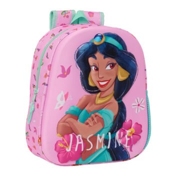 Aladdin Mochila Infantil Preescolar Relieve Frontal 3D Rosa