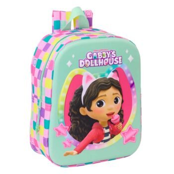 Gabbys Dollhouse Mochila Infantil Preescolar Gabby S Relieve Frontal 3D Multicolor