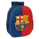 F.c. Barcelona Mochila Infantil Preescolar F. C. Relieve Frontal 3D Azul