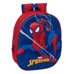 Marvel Spider-Man Mochila Infantil Preescolar Relieve Frontal 3D Azul