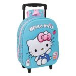 Sanrio Hello Kitty Mochila con Carro Relieve Frontal 3D Azul