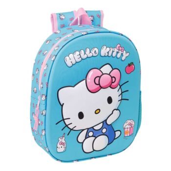 Sanrio Hello Kitty Mochila Infantil Preescolar Relieve Frontal 3D Azul