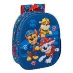 Paw Patrol Mochila Infantil Preescolar Relieve Frontal 3D Multicolor