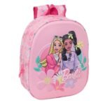 Barbie Mochila Infantil Preescolar Relieve Frontal 3D Rosa