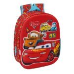 Disney Cars Mochila Infantil Preescolar Relieve Frontal 3D Rojo