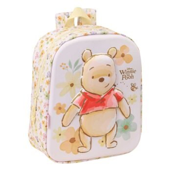 Winnie The Pooh Mochila Infantil Preescolar Relieve Frontal 3D Beige