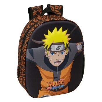 Naruto Mochila Infantil Preescolar Relieve Frontal 3D Negro