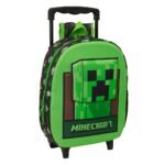 Minecraft Mochila con Carro Rr Relieve Frontal 3D Negro