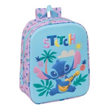 Disney Lilo & Stitch Mochila Infantil Preescolar & Relieve Frontal 3D Multicolor