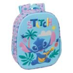 Disney Lilo & Stitch Mochila Infantil Preescolar & Relieve Frontal 3D Multicolor