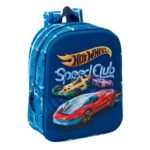 Hot Wheels Mochila Infantil Preescolar Relieve Frontal 3D Azul Marino