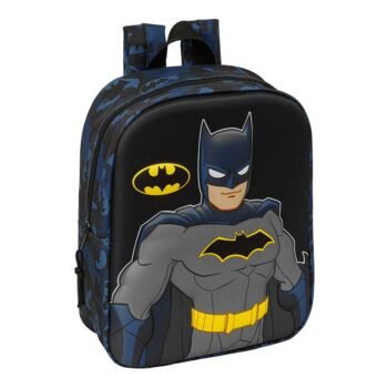 DC Comics Batman Mochila Infantil Preescolar Relieve Frontal 3D Azul